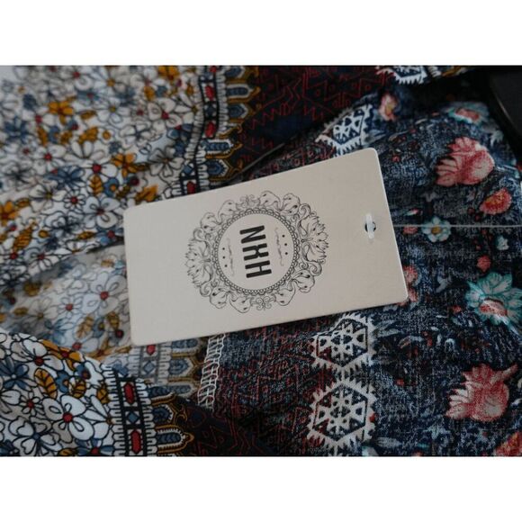 NXH Women's Brown & White Arabesque Button-Up Dress XL - Picture 13 of 13